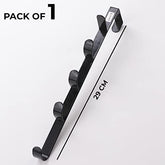Kuber Industries 5-Level Cloth Hanger|Multipurpose Cloth & Towel Holder|Iron Spray Material|Easy Installation|Interchangeable Over The Door Towel Holder|ZT-3115|Pack of 12|Black